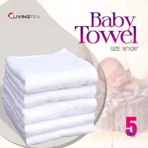 5 PCS WHITE BABY TOWEL