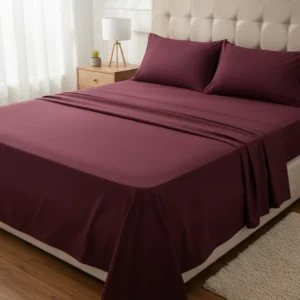 King Size Solid Color Cotton Bedsheet