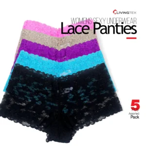 5 PC’S ASSORTED/ RANDOM DESIGN WOMEN SEXY LACE PANTIES SOFT COOL UNDERWEAR