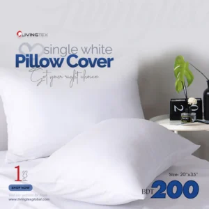 Luxurious Single Pcs White Pillow Cover